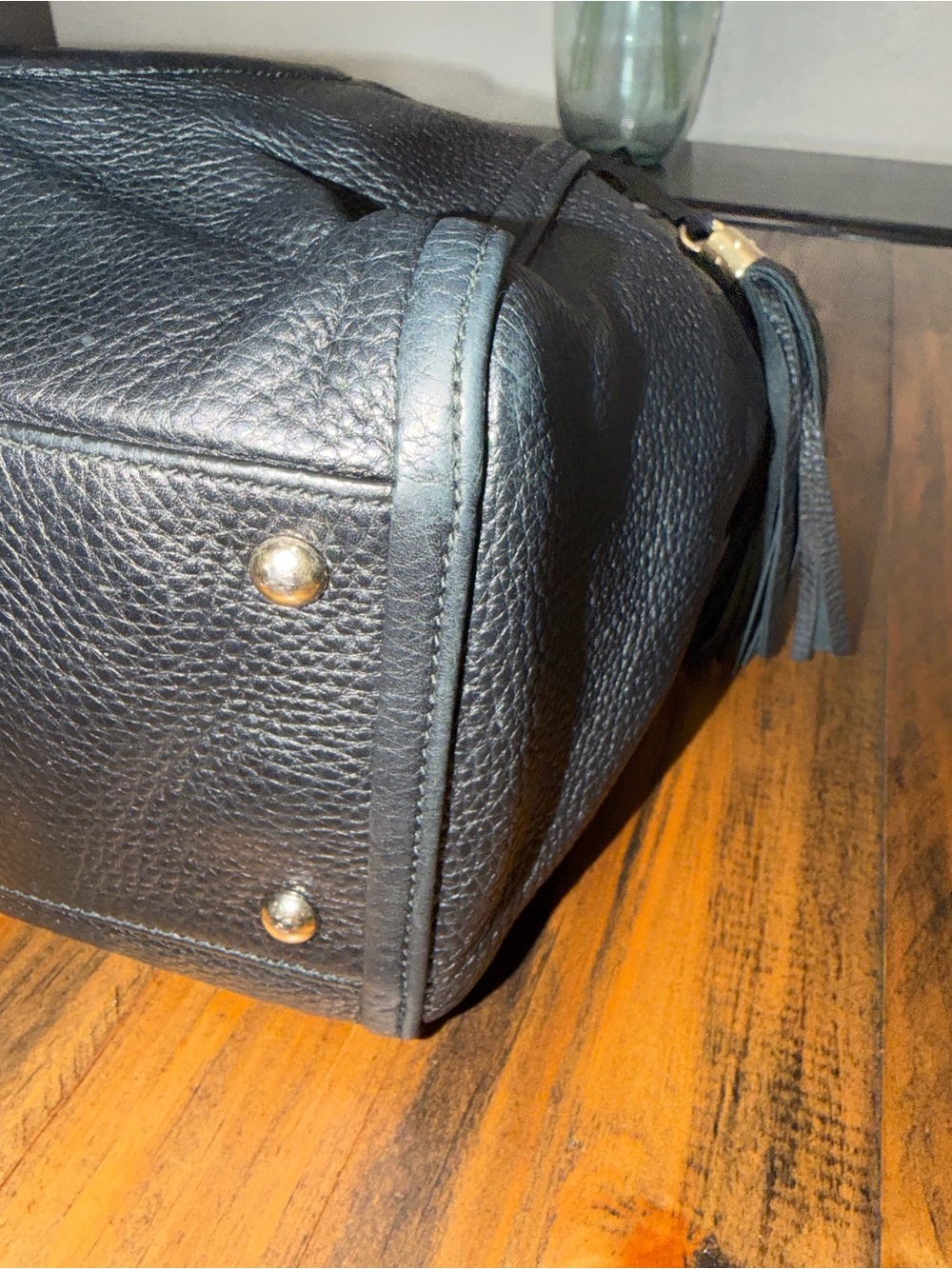 GUCCI Black Pebbled Leather Interlocking GG Soho - Picture 8 of 16